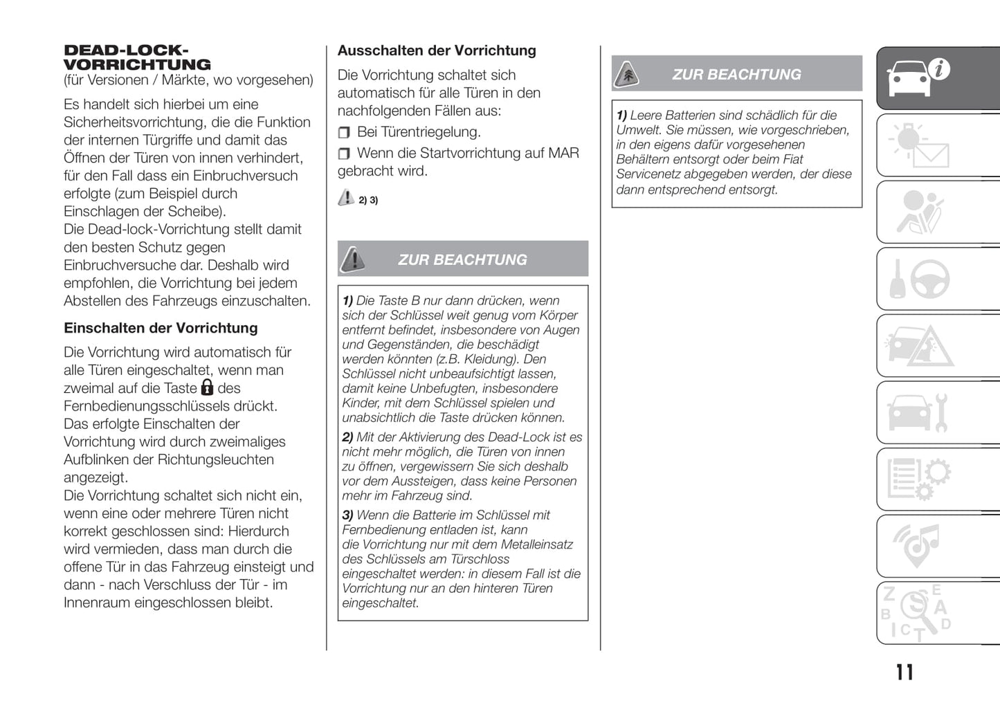 2018-2019 Fiat Doblò Bedienungsanleitung | Deutsch