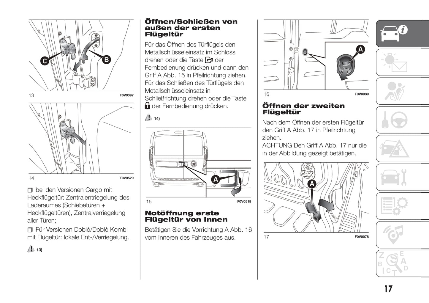 2018-2019 Fiat Doblò Bedienungsanleitung | Deutsch