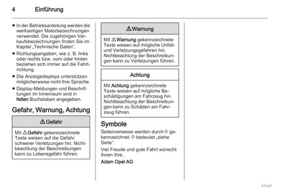 2008-2011 Opel Zafira Owner's Manual | German