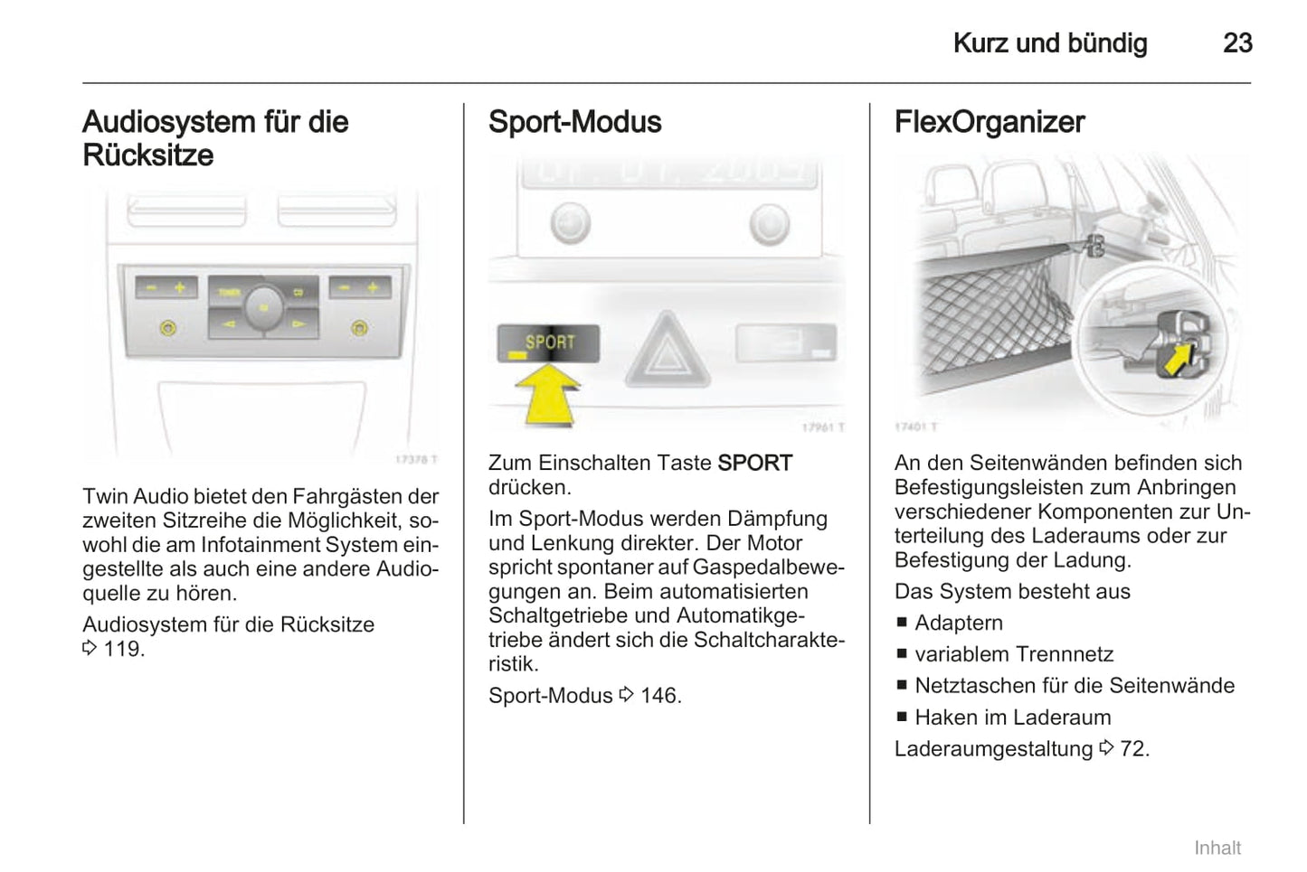 2008-2011 Opel Zafira Owner's Manual | German