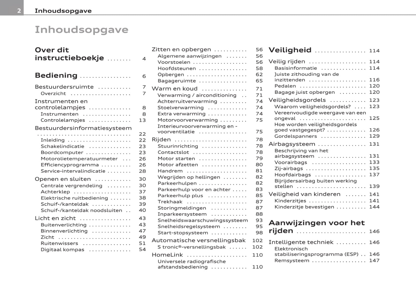 2008-2012 Audi A3 Owner's Manual | Dutch