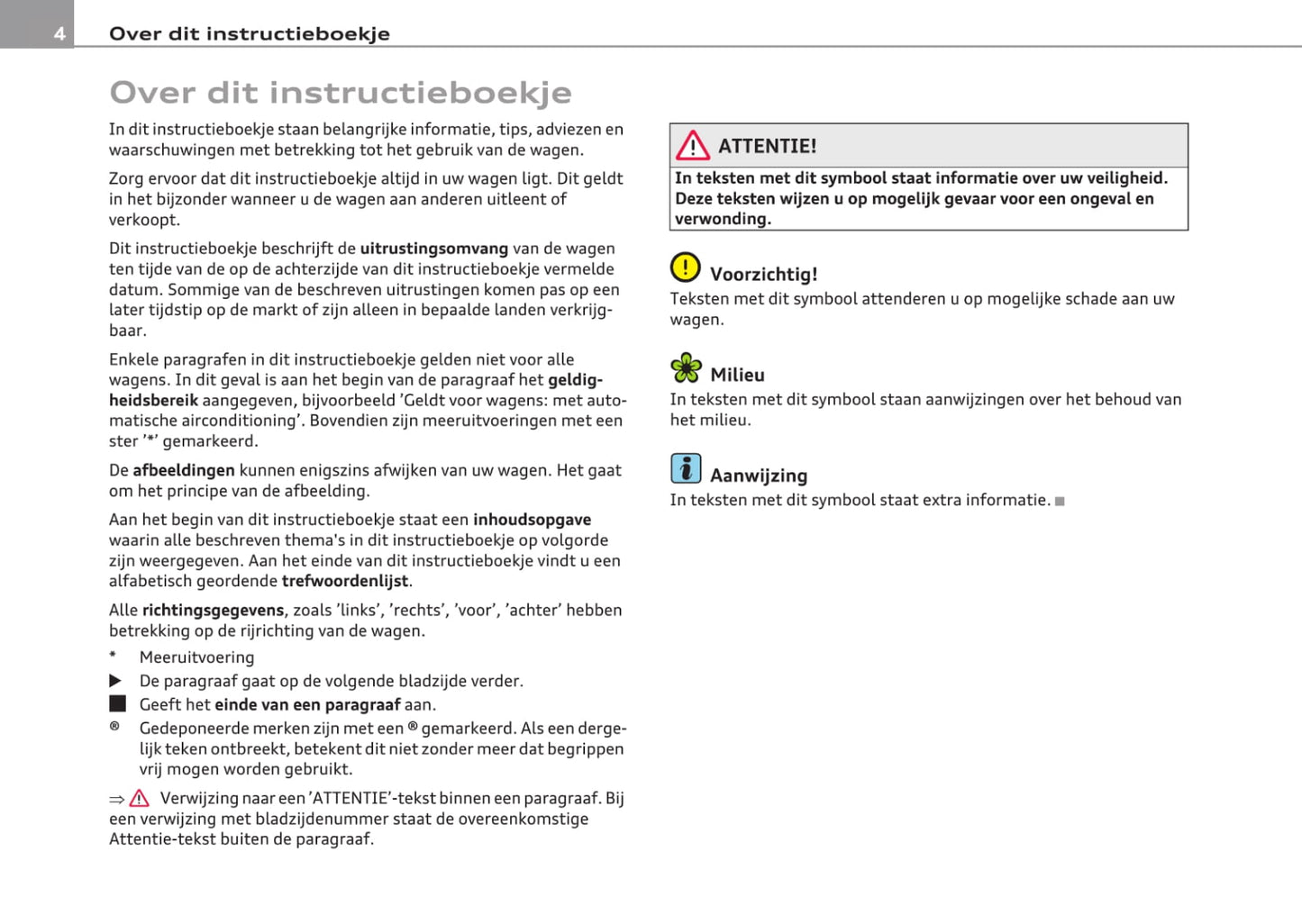 2008-2012 Audi A3 Owner's Manual | Dutch