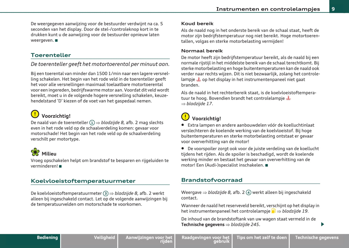 2008-2012 Audi A3 Owner's Manual | Dutch