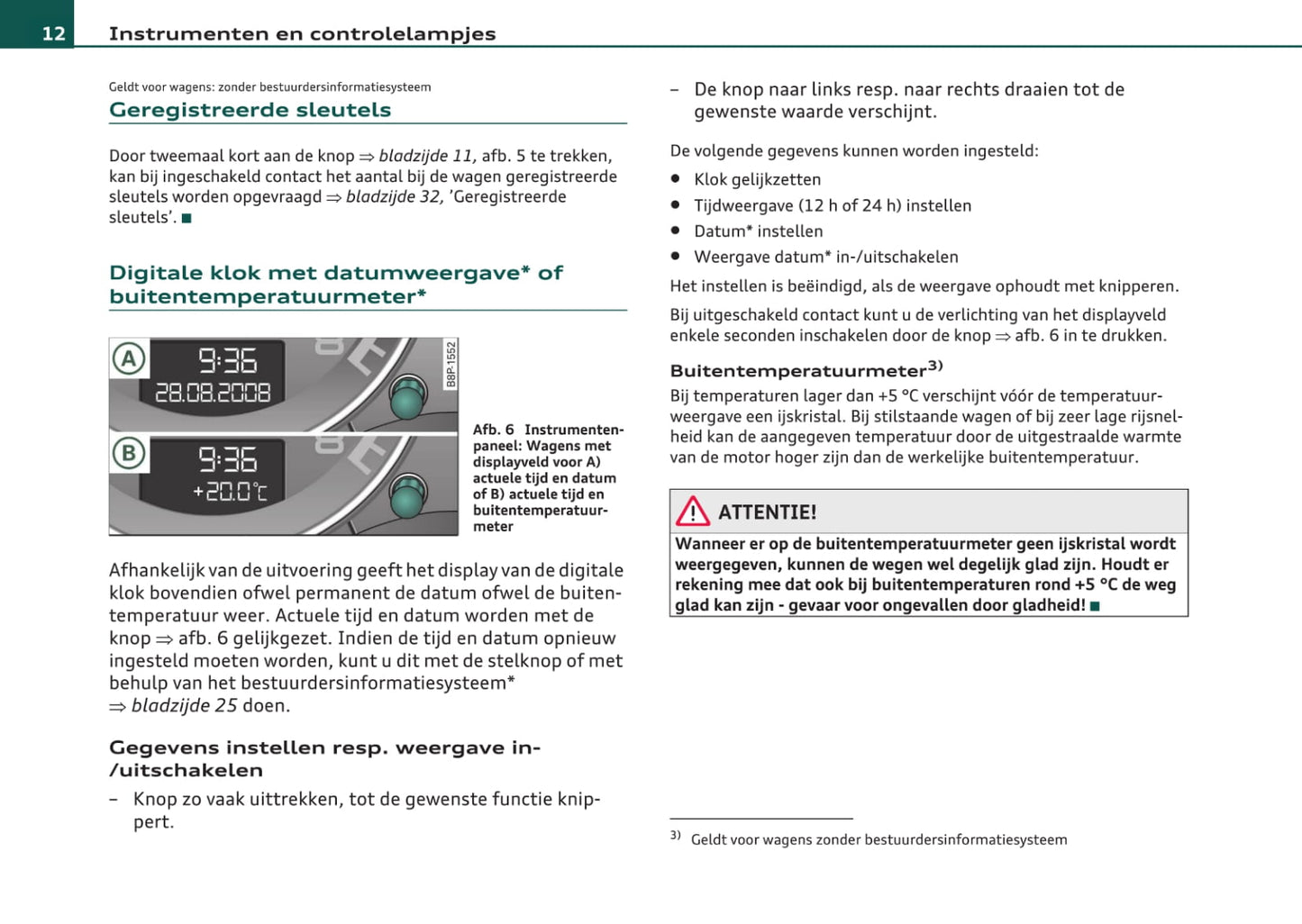 2008-2012 Audi A3 Owner's Manual | Dutch