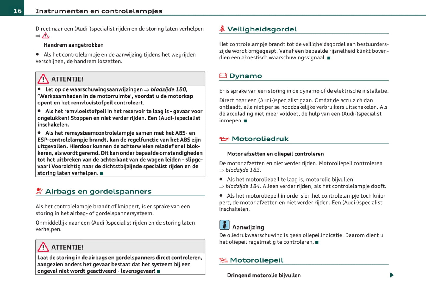 2008-2012 Audi A3 Owner's Manual | Dutch