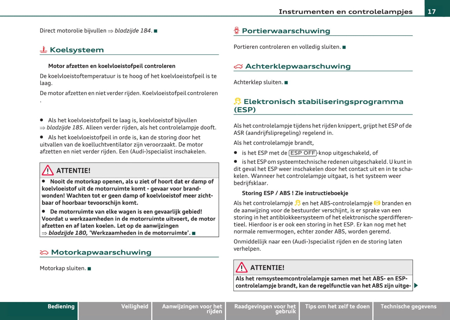 2008-2012 Audi A3 Owner's Manual | Dutch