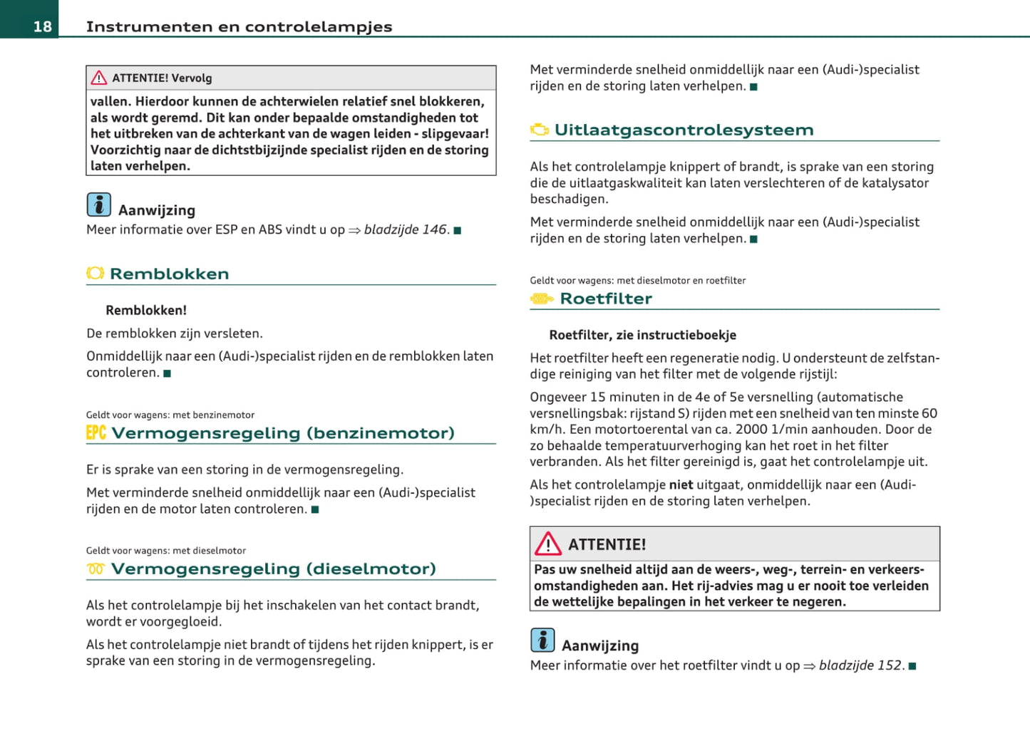 2008-2012 Audi A3 Owner's Manual | Dutch