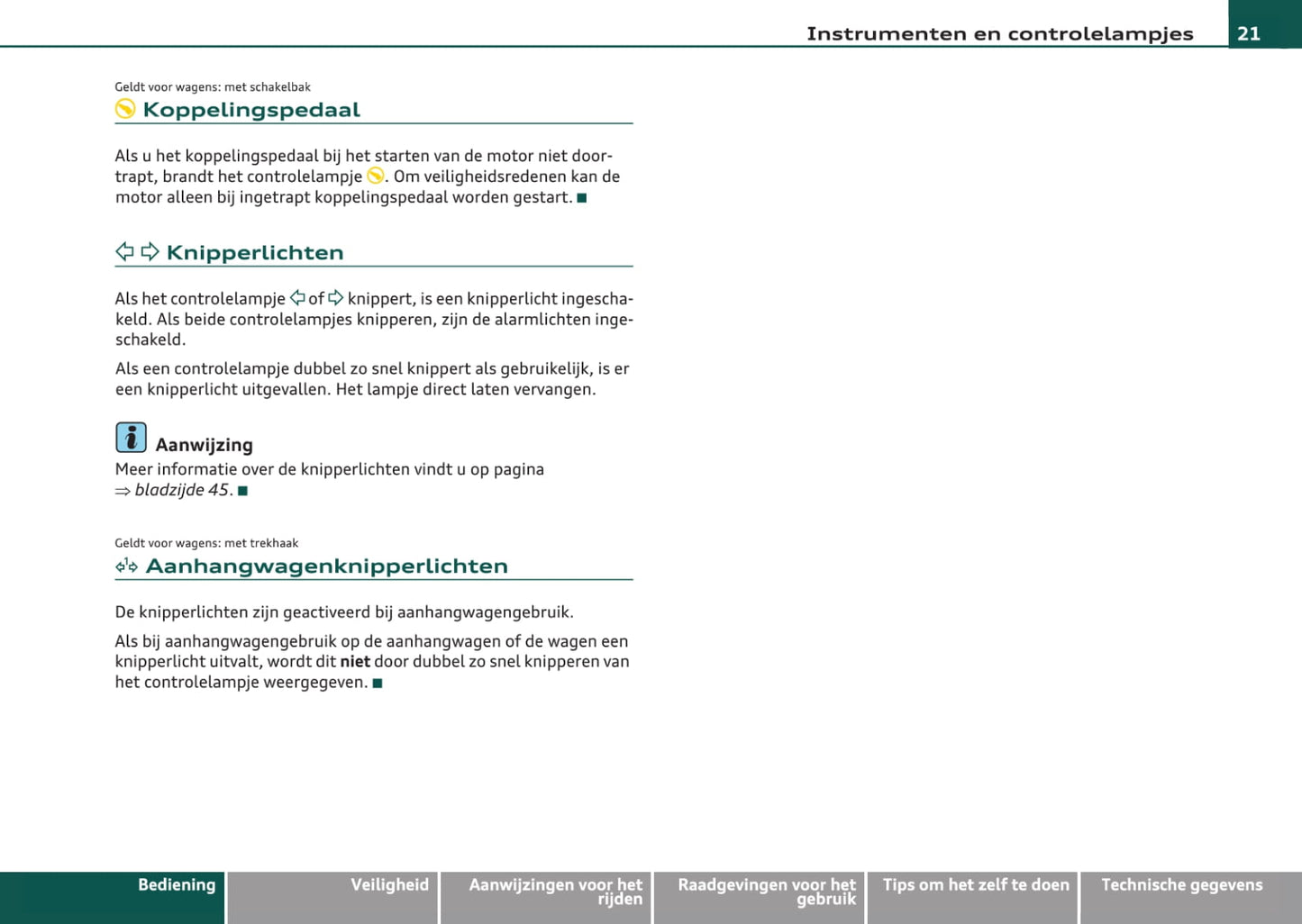 2008-2012 Audi A3 Owner's Manual | Dutch