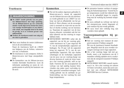 2010-2019 Mitsubishi I-MIEV Owner's Manual | Dutch