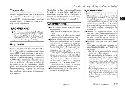 2010-2016 Mitsubishi ASX Owner's Manual | Dutch