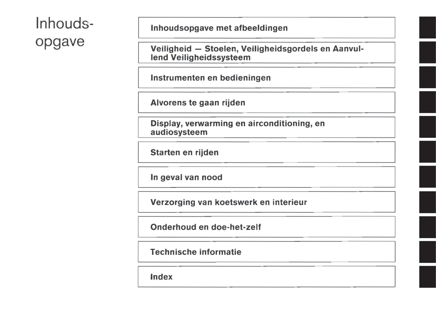 2013-2014 Nissan Qashqai Owner's Manual | Dutch