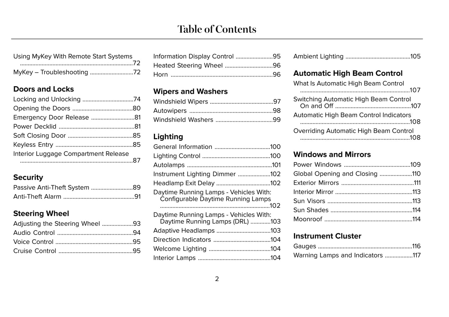 2020 Lincoln Continental Owner's Manual | English