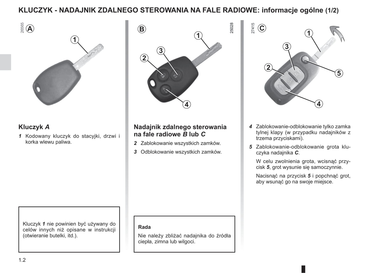 2012-2013 Renault Clio Owner's Manual | Polish