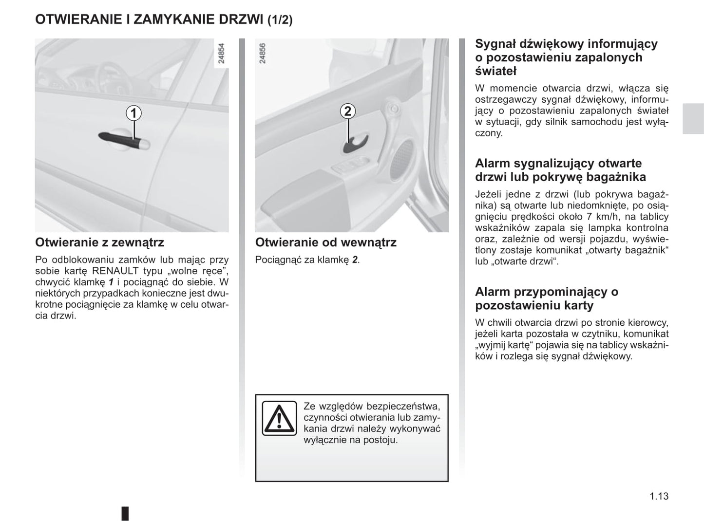 2012-2013 Renault Clio Owner's Manual | Polish