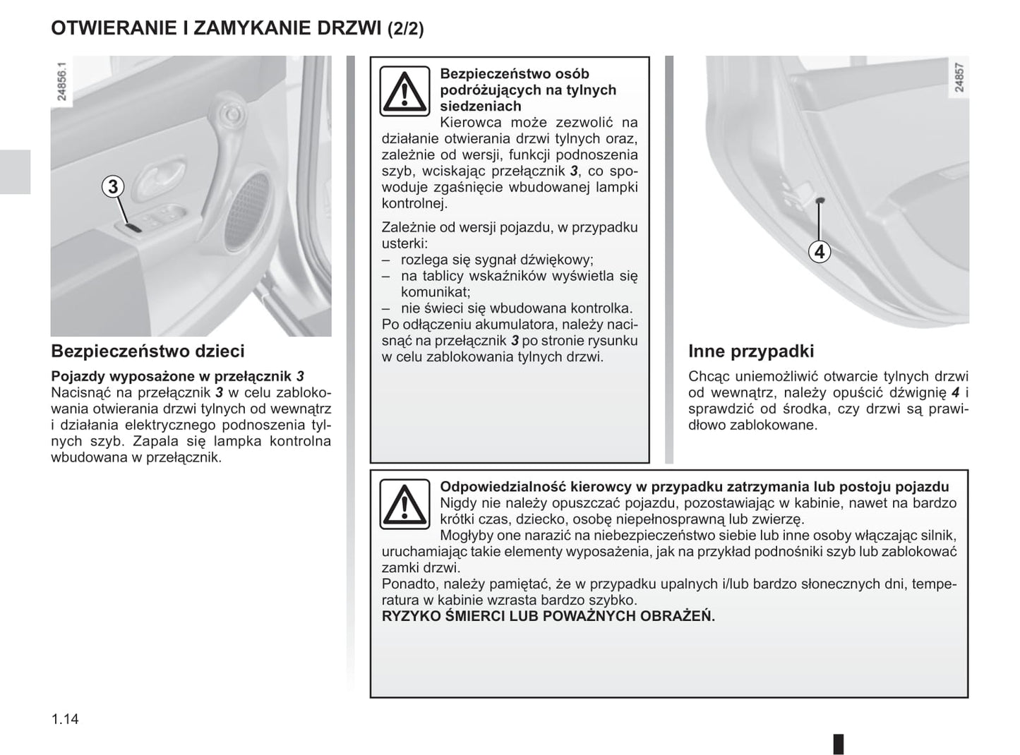 2012-2013 Renault Clio Owner's Manual | Polish