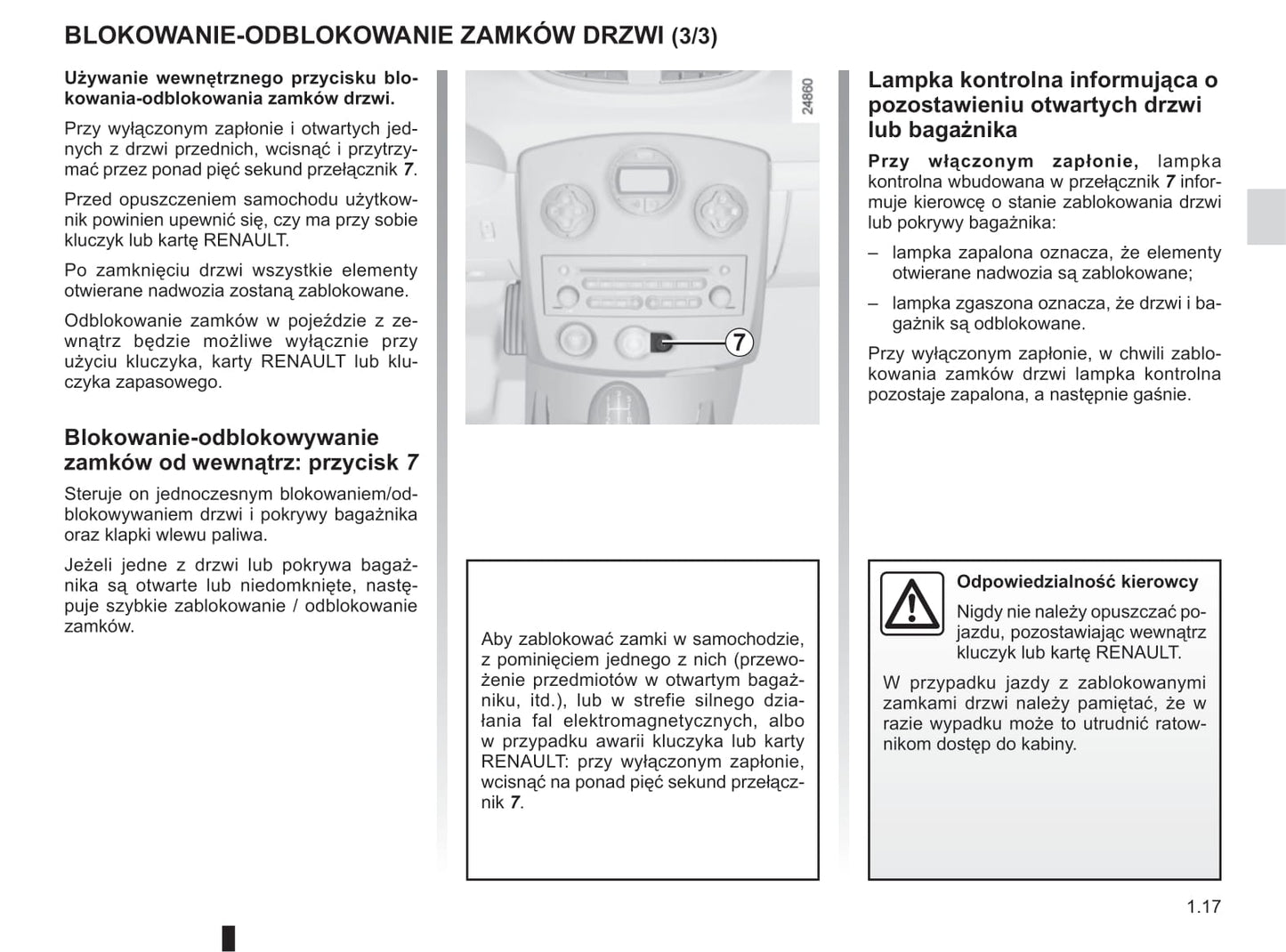 2012-2013 Renault Clio Owner's Manual | Polish