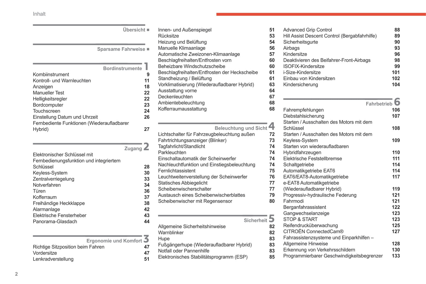 2020-2022 Citroën C5 Aircross Owner's Manual | German