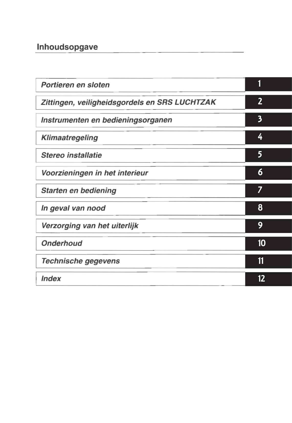 1993 Subaru Impreza Owner's Manual | Dutch