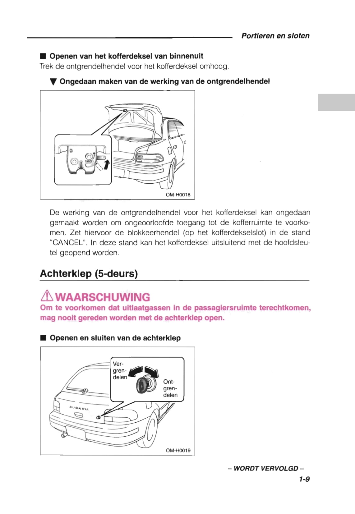 1993 Subaru Impreza Owner's Manual | Dutch