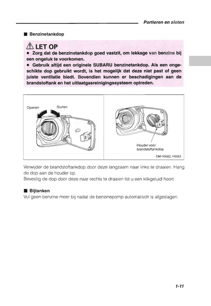 1993 Subaru Impreza Owner's Manual | Dutch