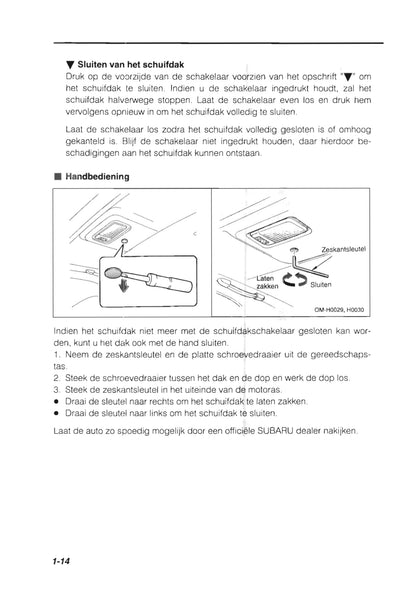 1993 Subaru Impreza Owner's Manual | Dutch