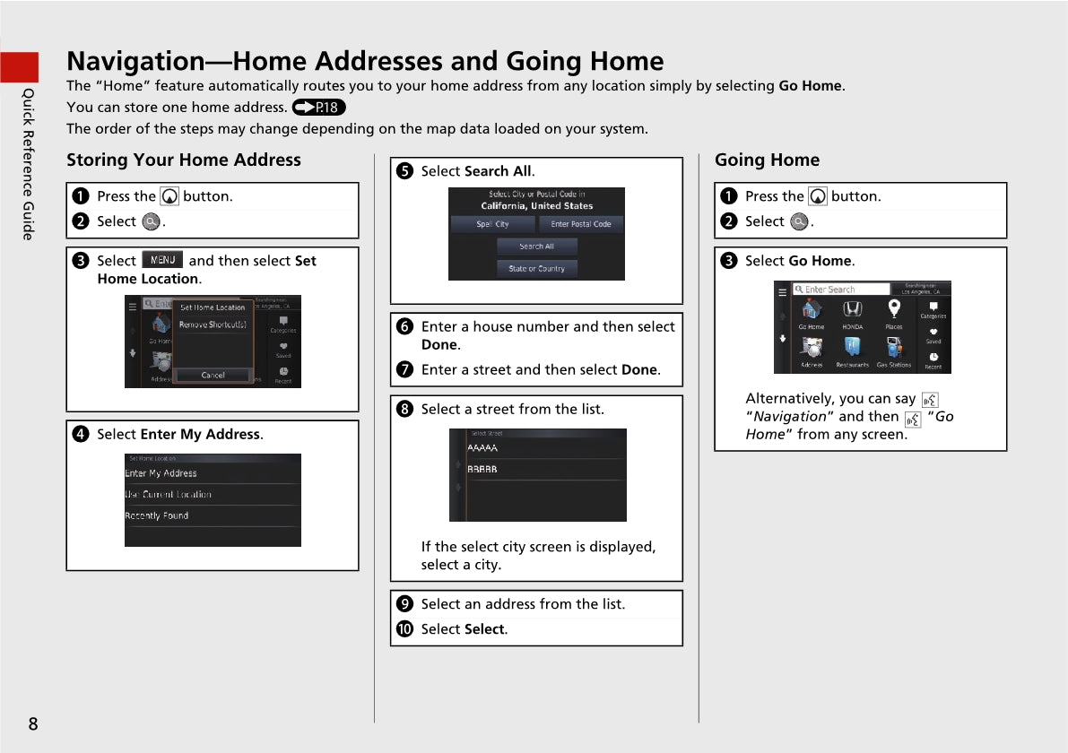 Honda Civic Sedan Navigation Owner's Manual 2019