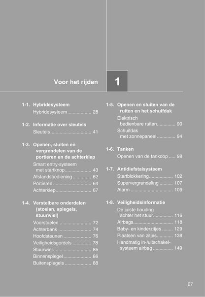 2010-2011 Toyota Prius Owner's Manual | Dutch