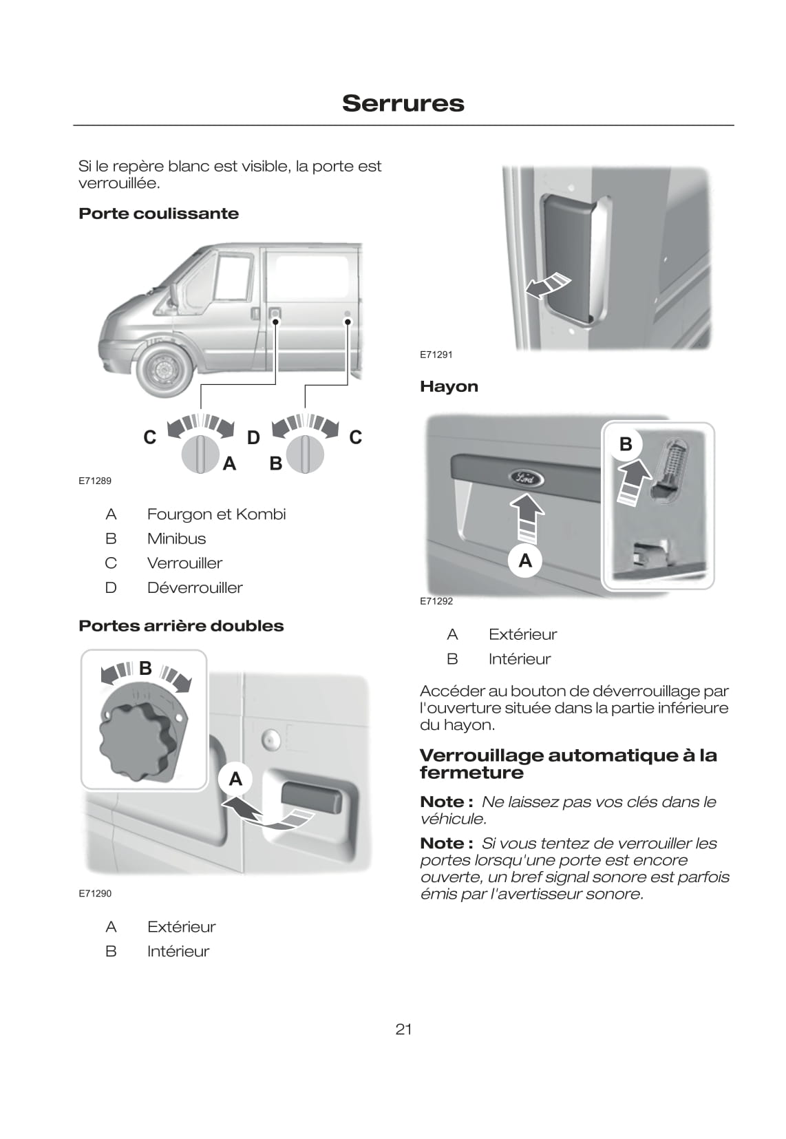 2010-2011 Ford Transit Bedienungsanleitung | Französisch