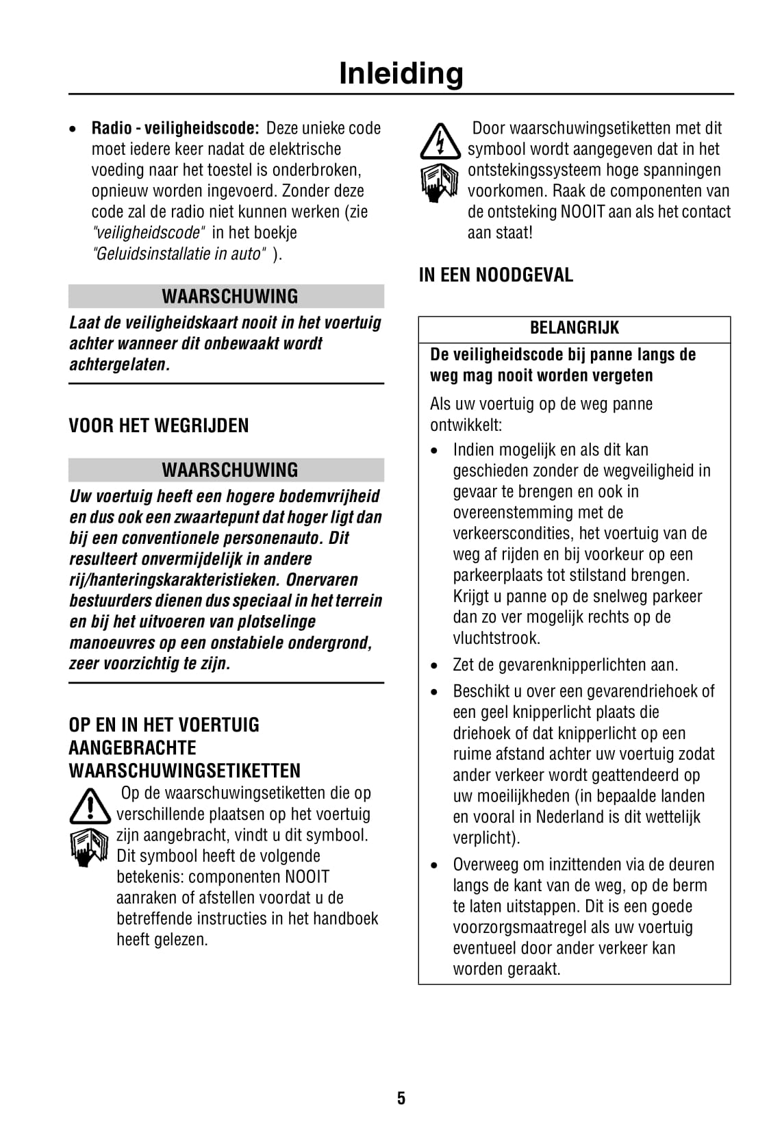 2000-2003 Land Rover Freelander Bedienungsanleitung | Niederländisch