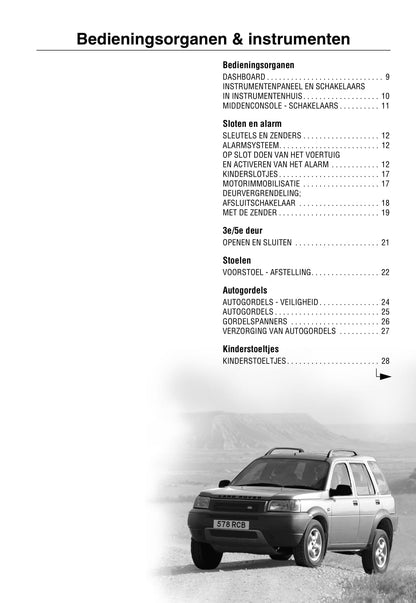 2000-2003 Land Rover Freelander Bedienungsanleitung | Niederländisch