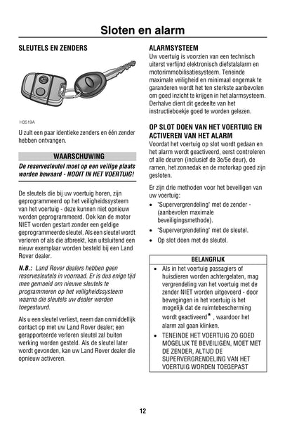 2000-2003 Land Rover Freelander Bedienungsanleitung | Niederländisch