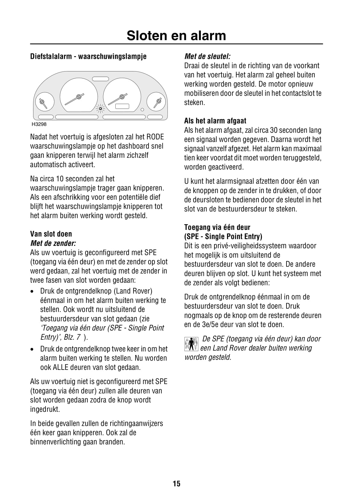 2000-2003 Land Rover Freelander Bedienungsanleitung | Niederländisch