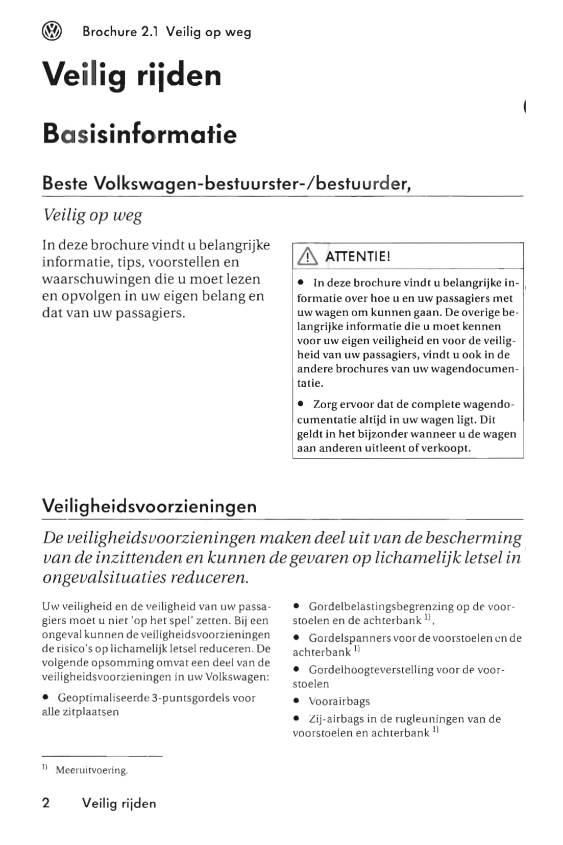 2003-2008 Volkswagen Golf Owner's Manual | Dutch