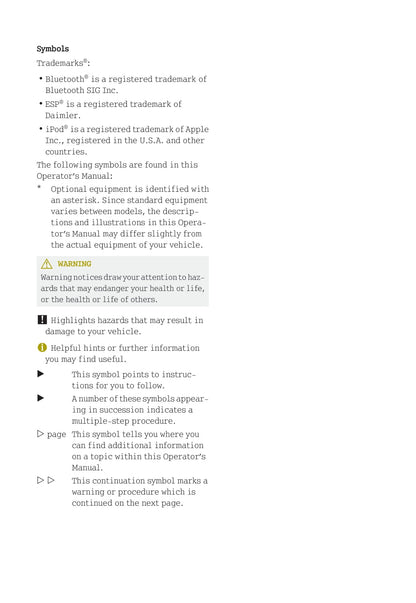 2012-2015 Smart Fortwo Owner's Manual | English