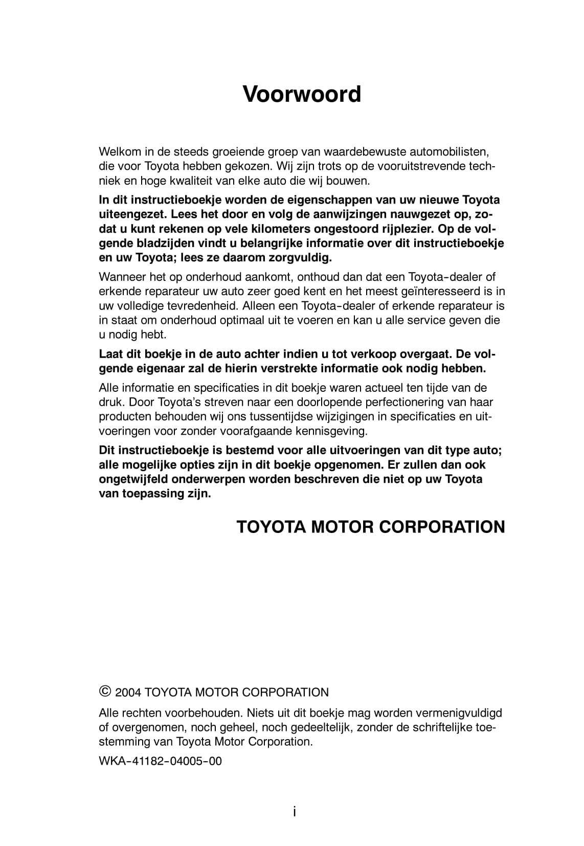 2003-2006 Toyota Yaris Verso Manuel du propriétaire | Néerlandais