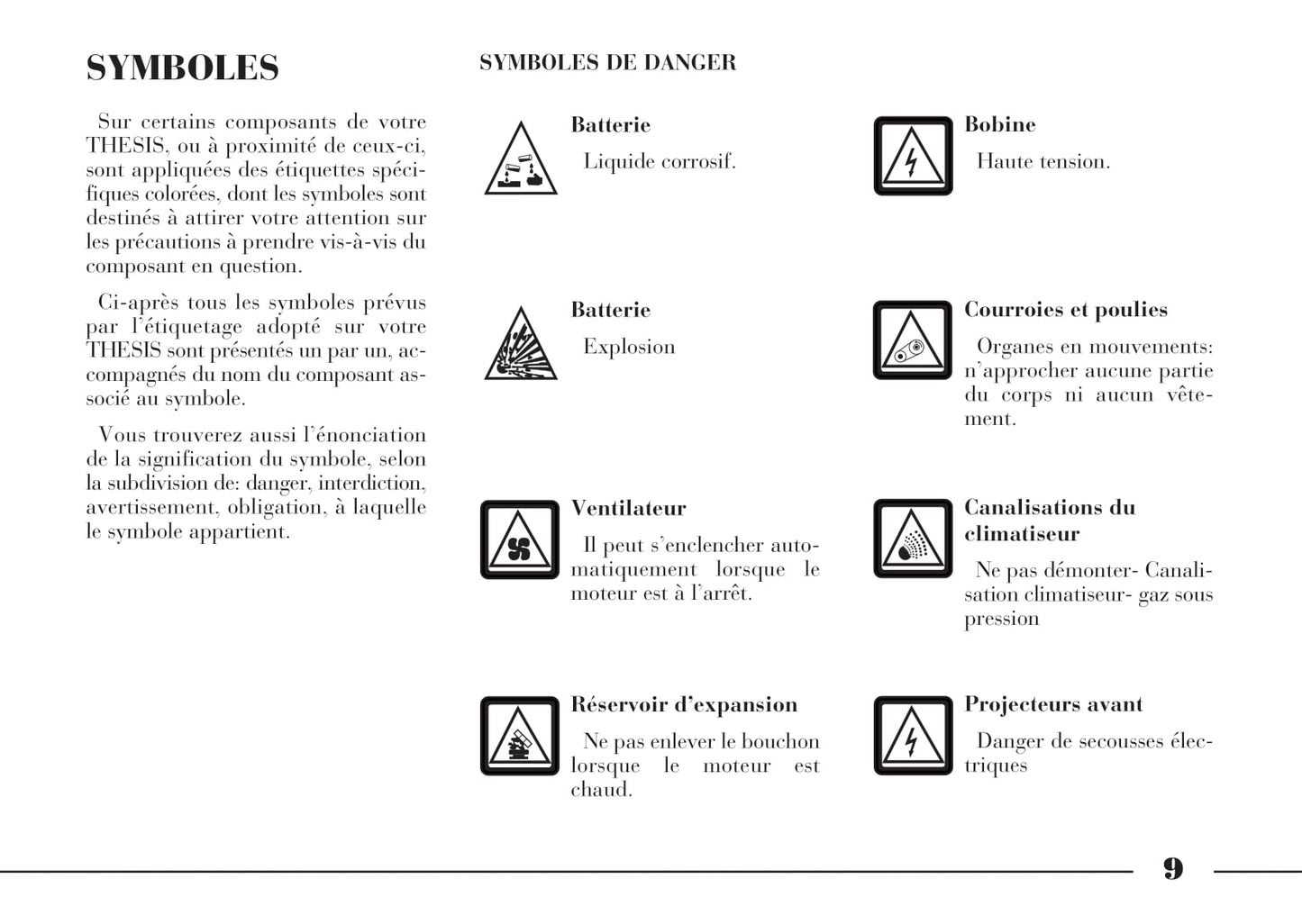 2002-2008 Lancia Thesis Owner's Manual | French