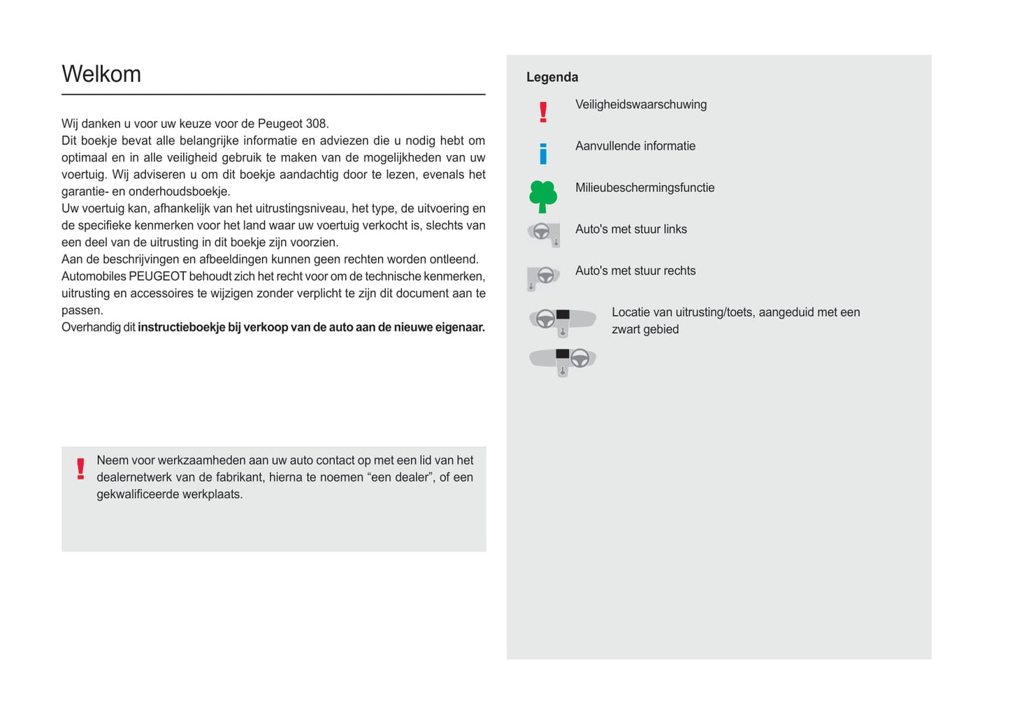 2021-2022 Peugeot 308/308 Hybrid Owner's Manual | Dutch