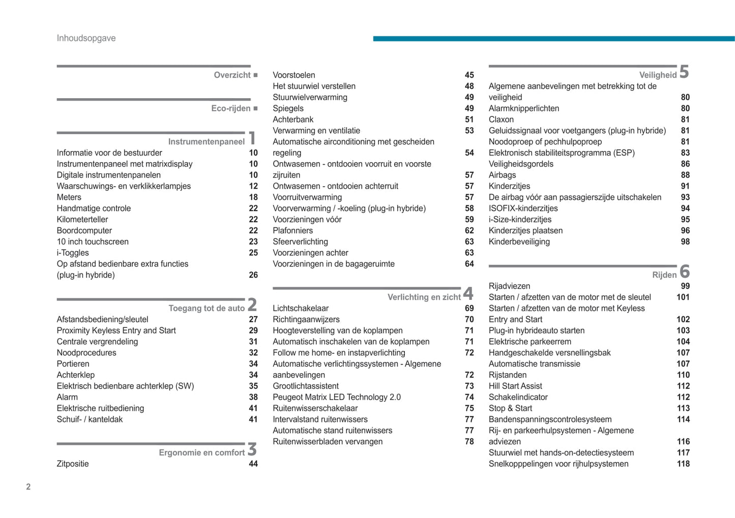 2021-2022 Peugeot 308/308 Hybrid Owner's Manual | Dutch