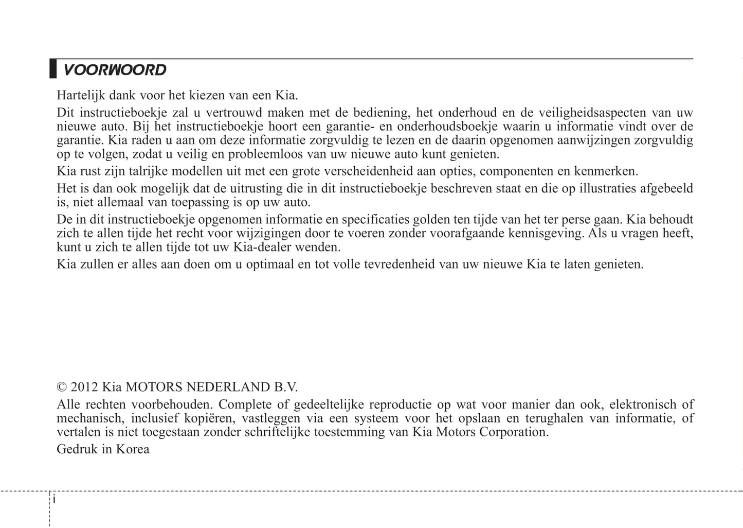 2012-2013 Kia Sorento Owner's Manual | Dutch