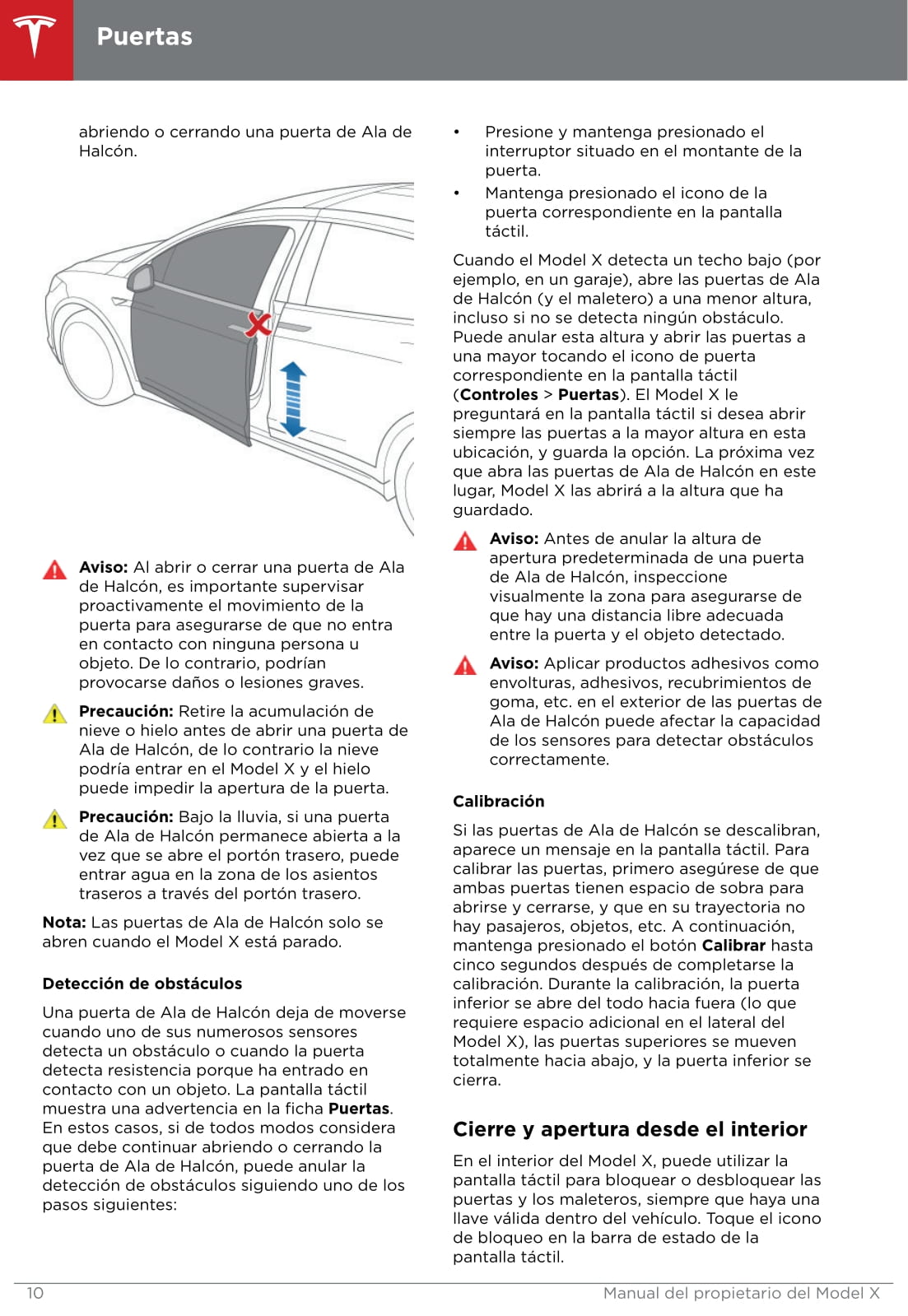 2016-2019 Tesla Model X Manuel du propriétaire | Espagnol