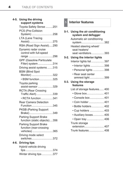 2021-2022 Toyota Camry Hybrid Owner's Manual | English