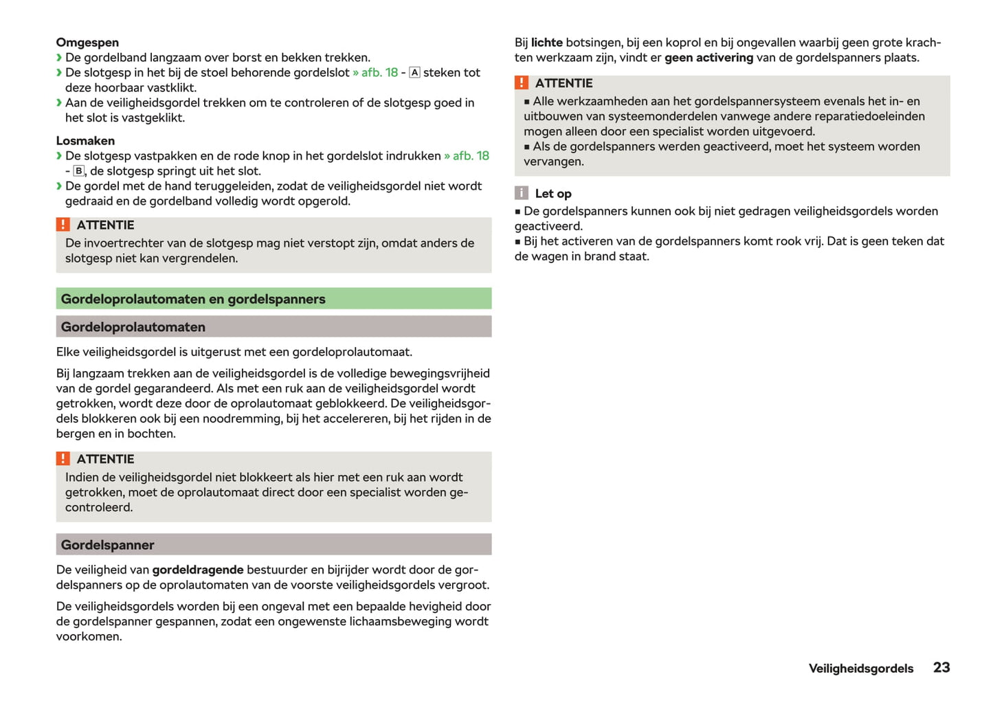 2018-2019 Skoda Rapid Spaceback Owner's Manual | Dutch