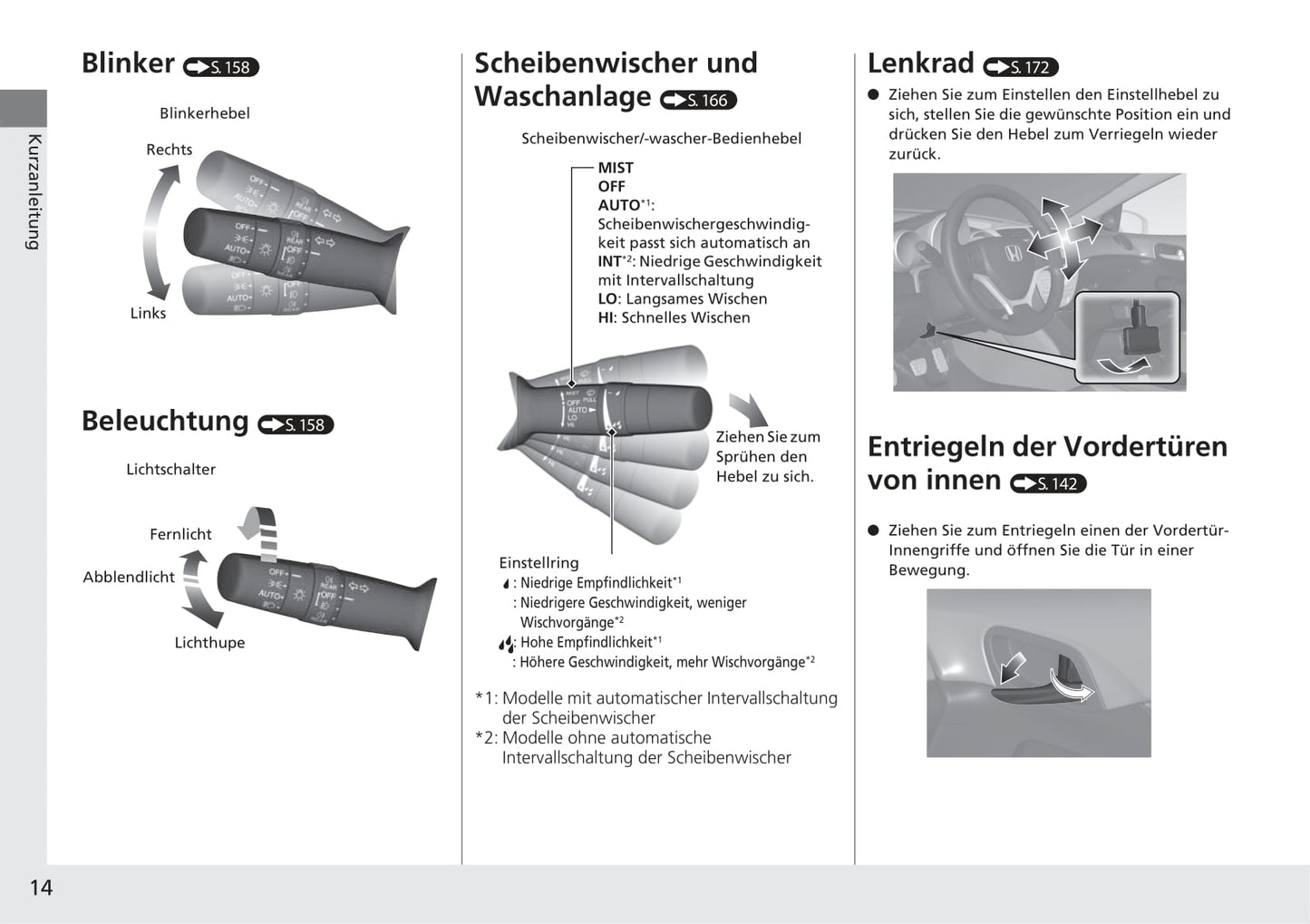 2014-2015 Honda Civic Tourer Bedienungsanleitung | Deutsch