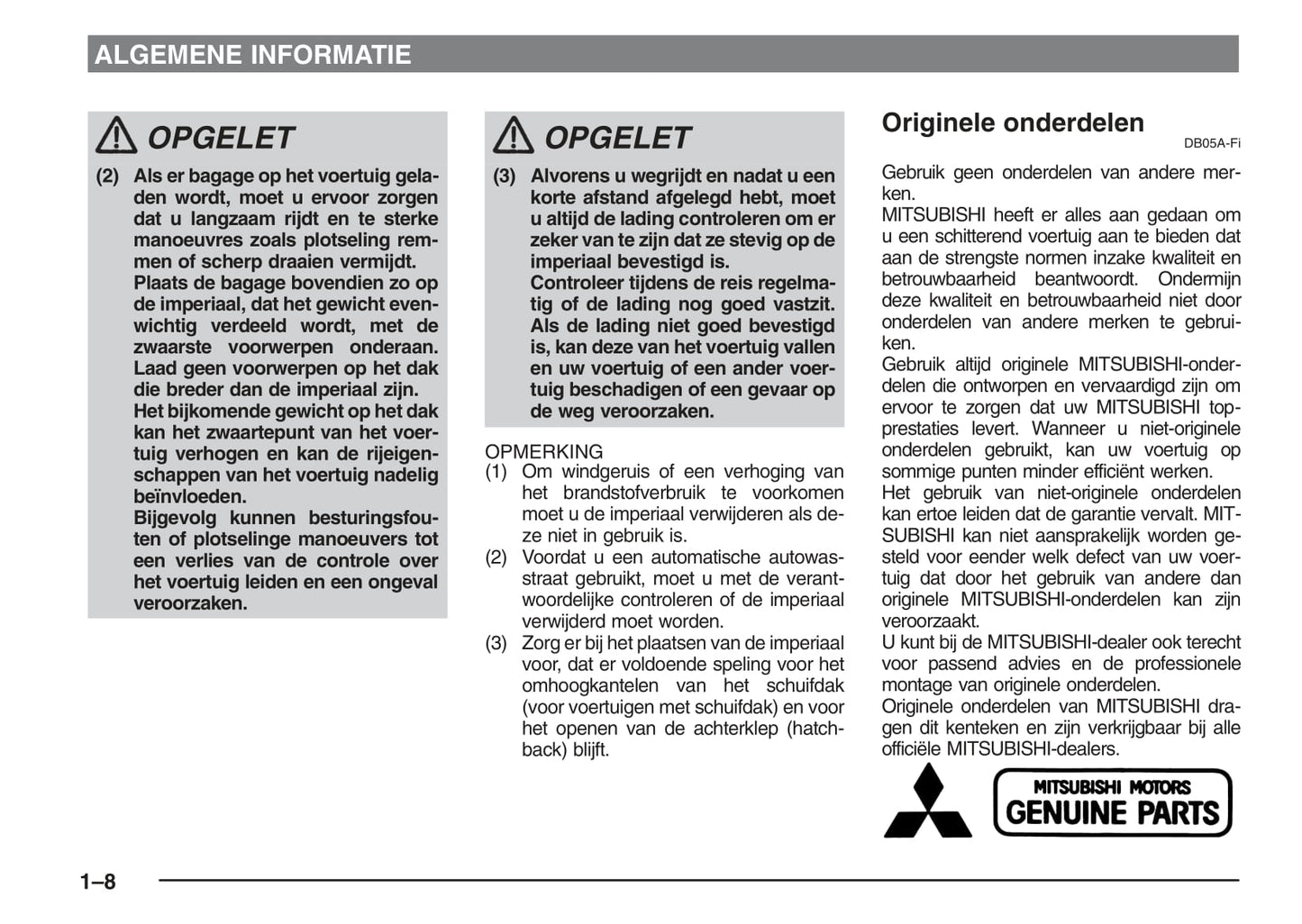 1995-2004 Mitsubishi Carisma Owner's Manual | Dutch