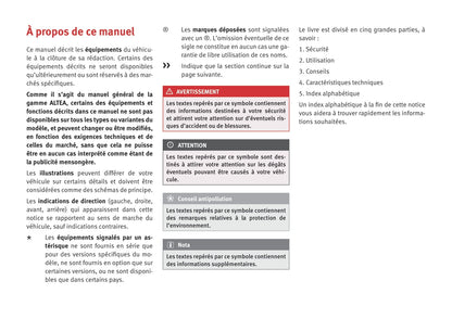 2014-2015 Seat Altea Owner's Manual | French