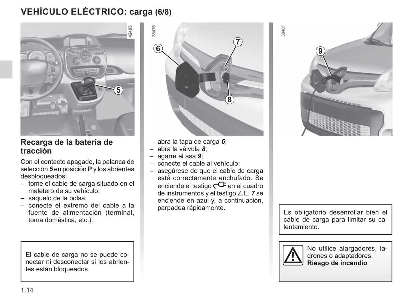 2019-2020 Renault Kangoo Z.E. Owner's Manual | Spanish