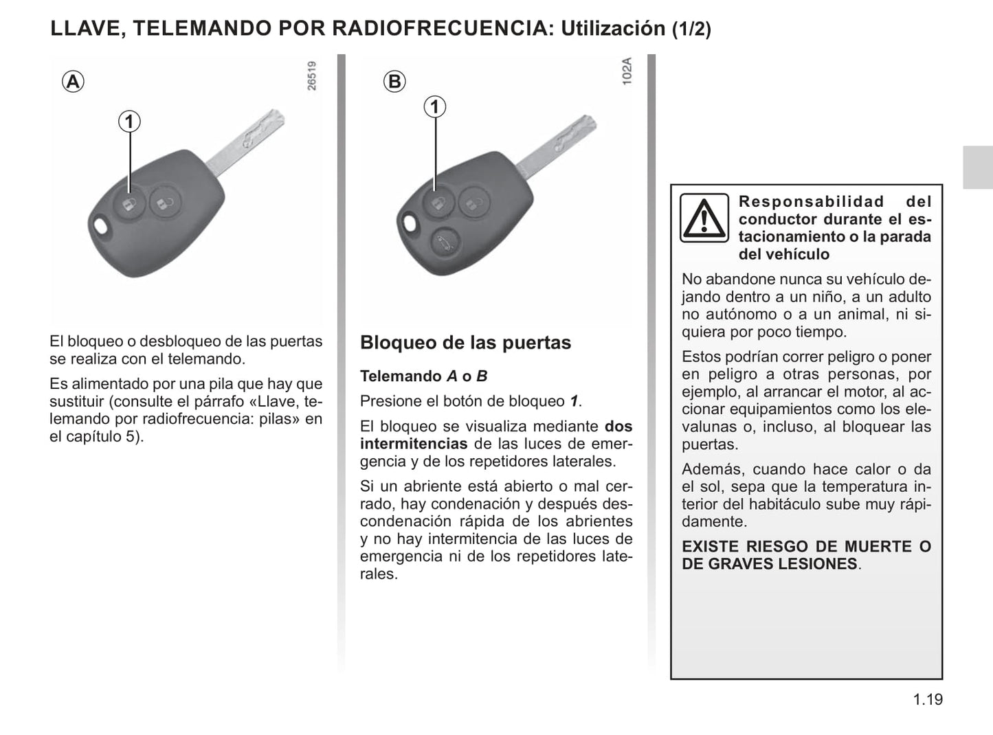 2019-2020 Renault Kangoo Z.E. Owner's Manual | Spanish