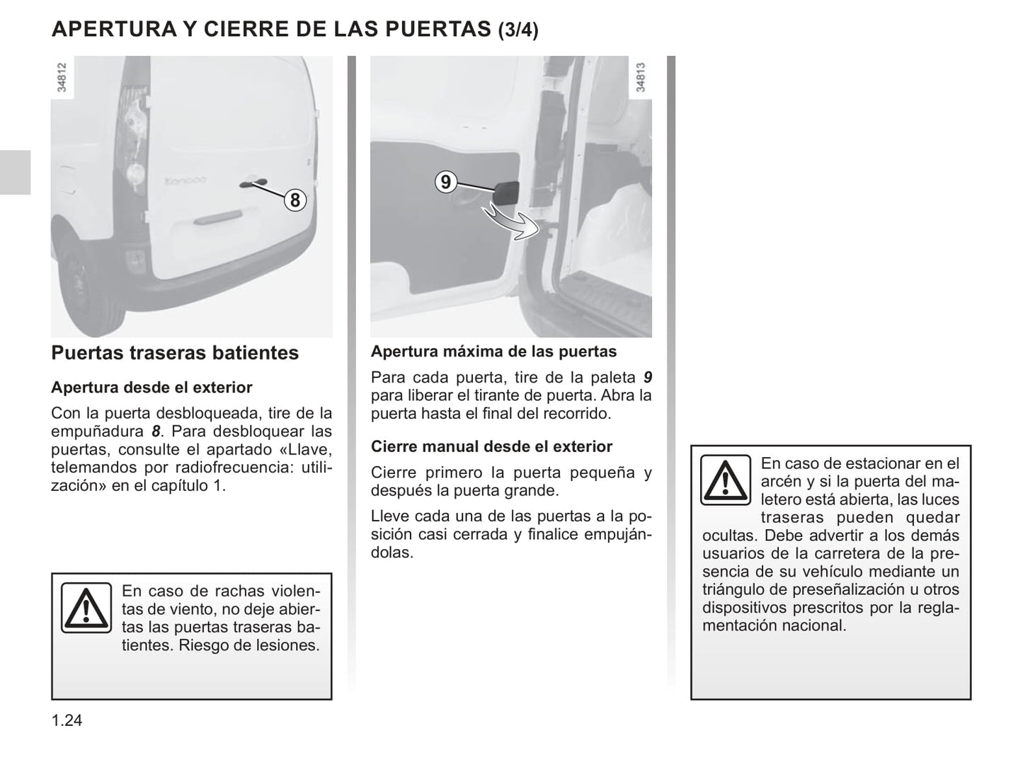 2019-2020 Renault Kangoo Z.E. Owner's Manual | Spanish