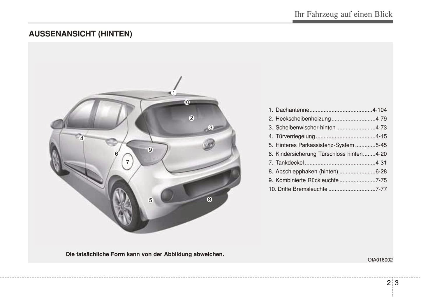 2018-2019 Hyundai i10 Bedienungsanleitung | Deutsch