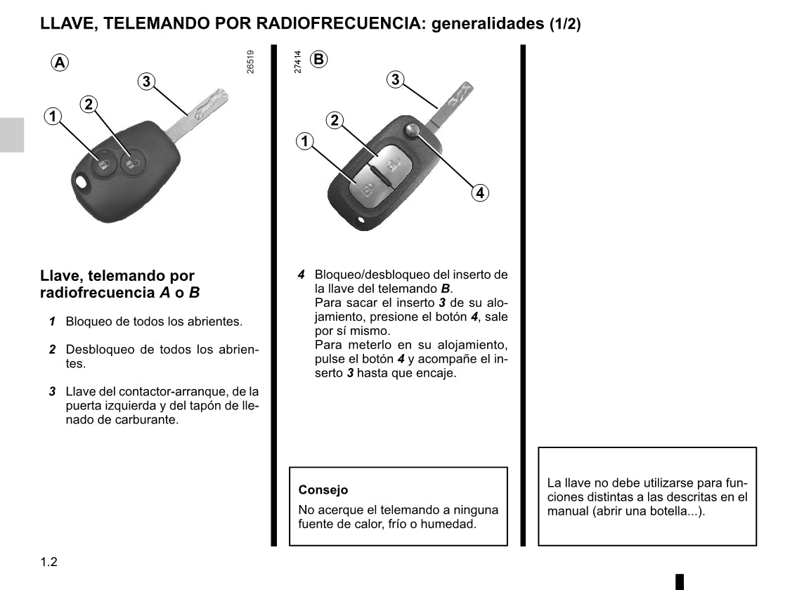 2011-2012 Renault Wind Owner's Manual | Spanish